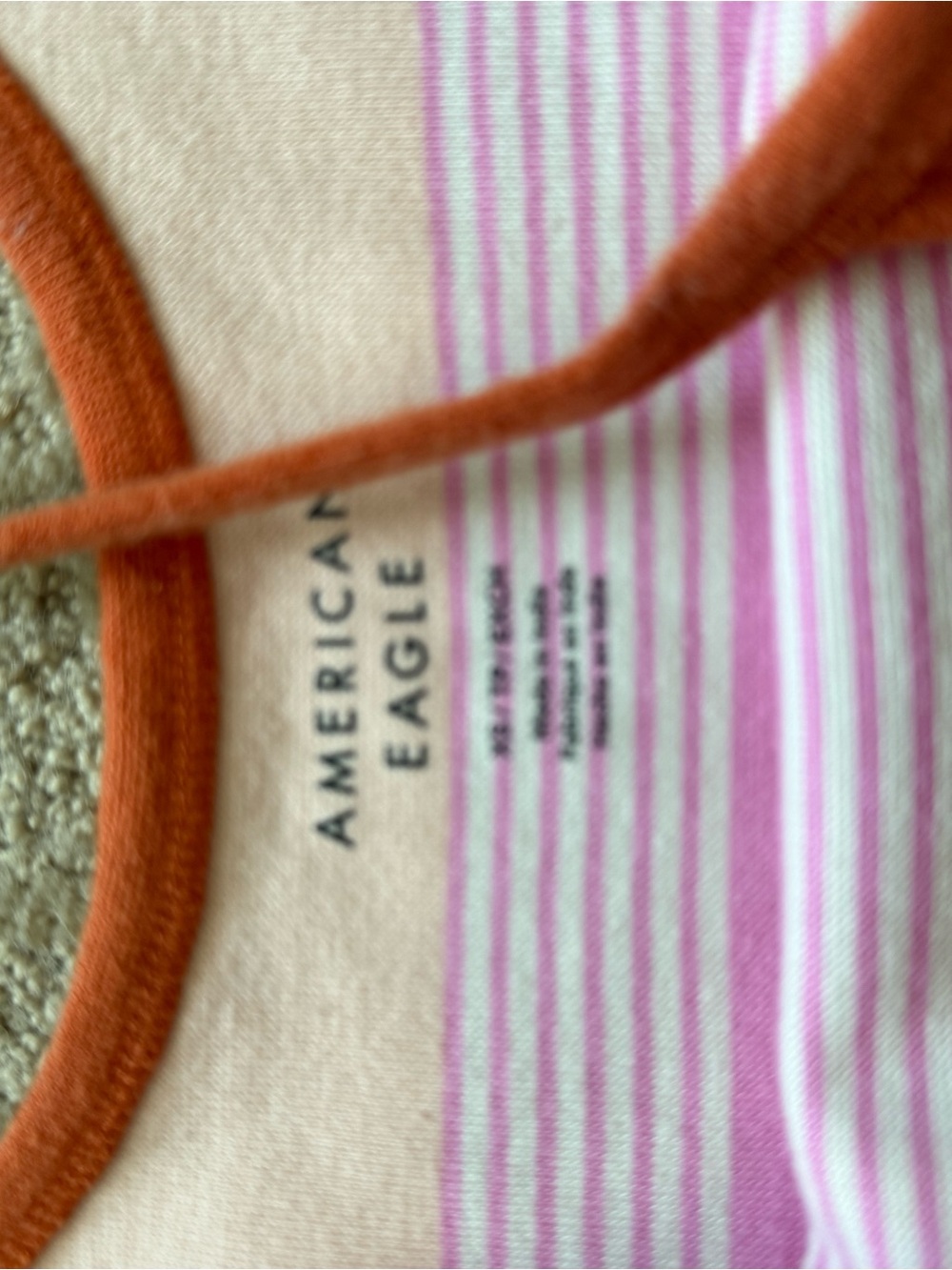 American Eagle Outfitters Striped Knit Cami Dress in Peach, Rust & Pink - Picture 2 of 4